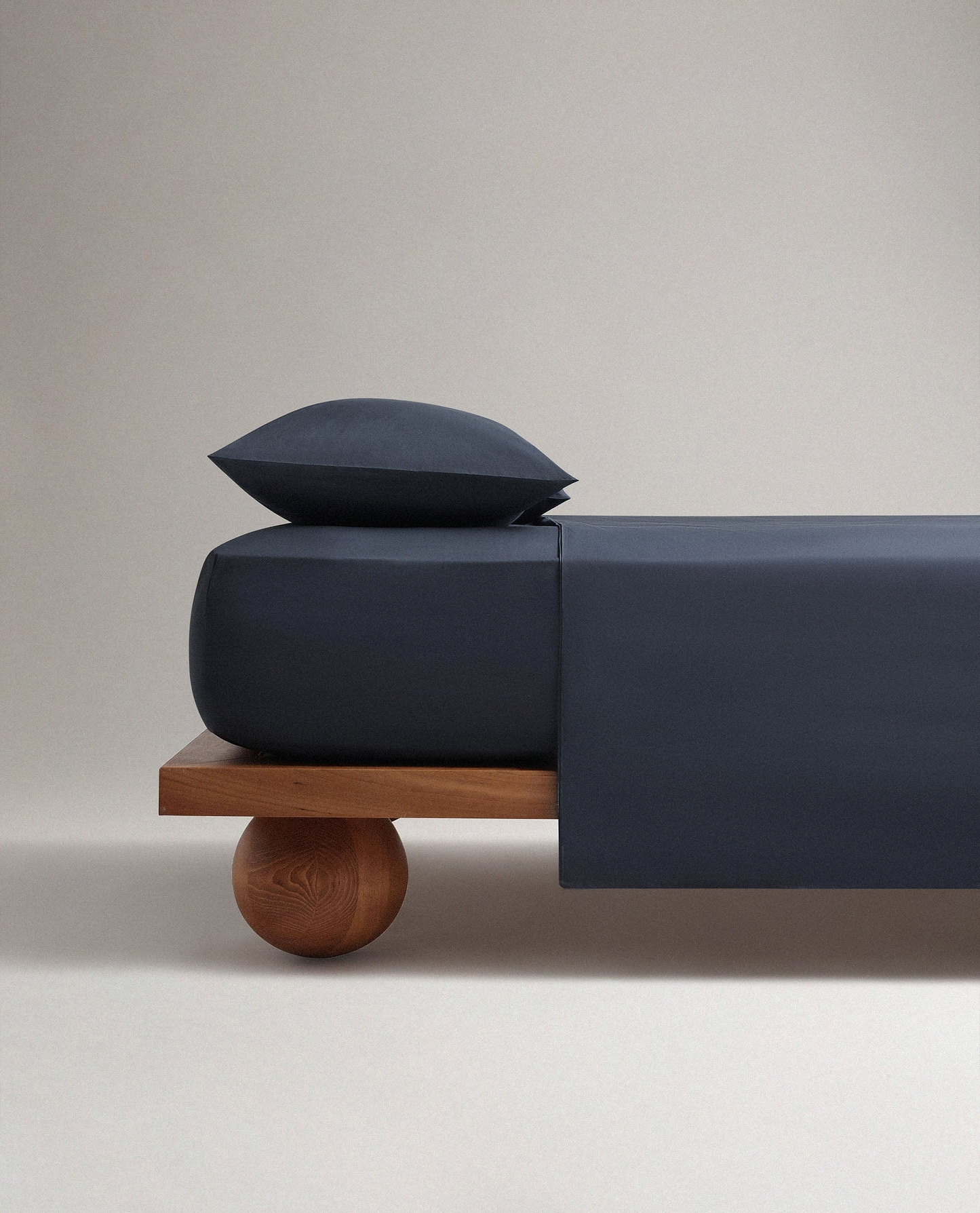 Image 2 of 4 showing Rise & Fall's Soft & Smooth organic sateen cotton quilt cover set, colour: indigo, size: single.