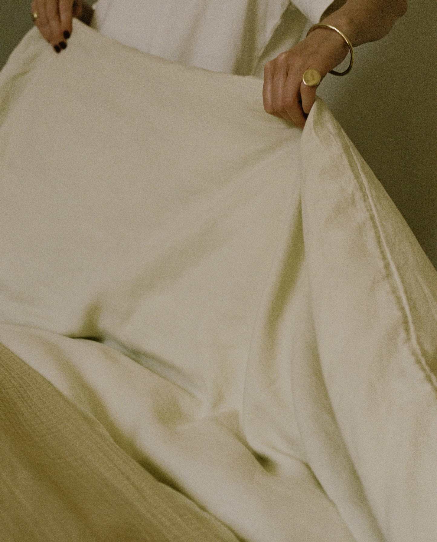 Image 2 of 5 showing House of Grey European Flax™ Linen Duvet Cover, colour: celery.