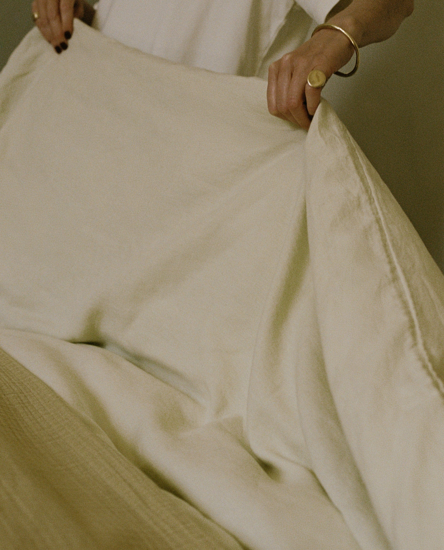 Image 2 of 5 showing House of Grey European Flax™ Linen Duvet Cover, colour: celery.