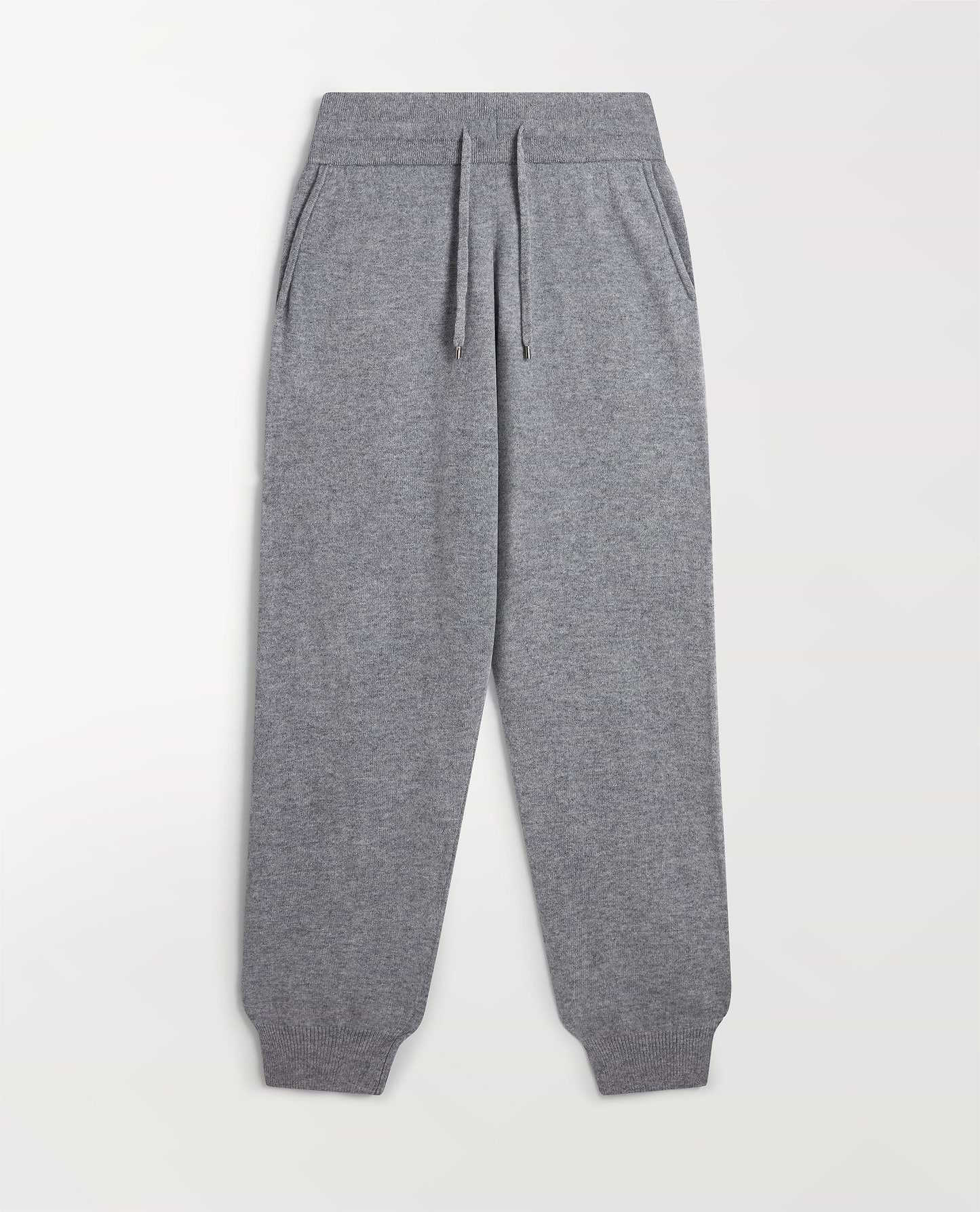 Image 2 of 6 showing Rise & Fall's fine cashmere joggers, grey.