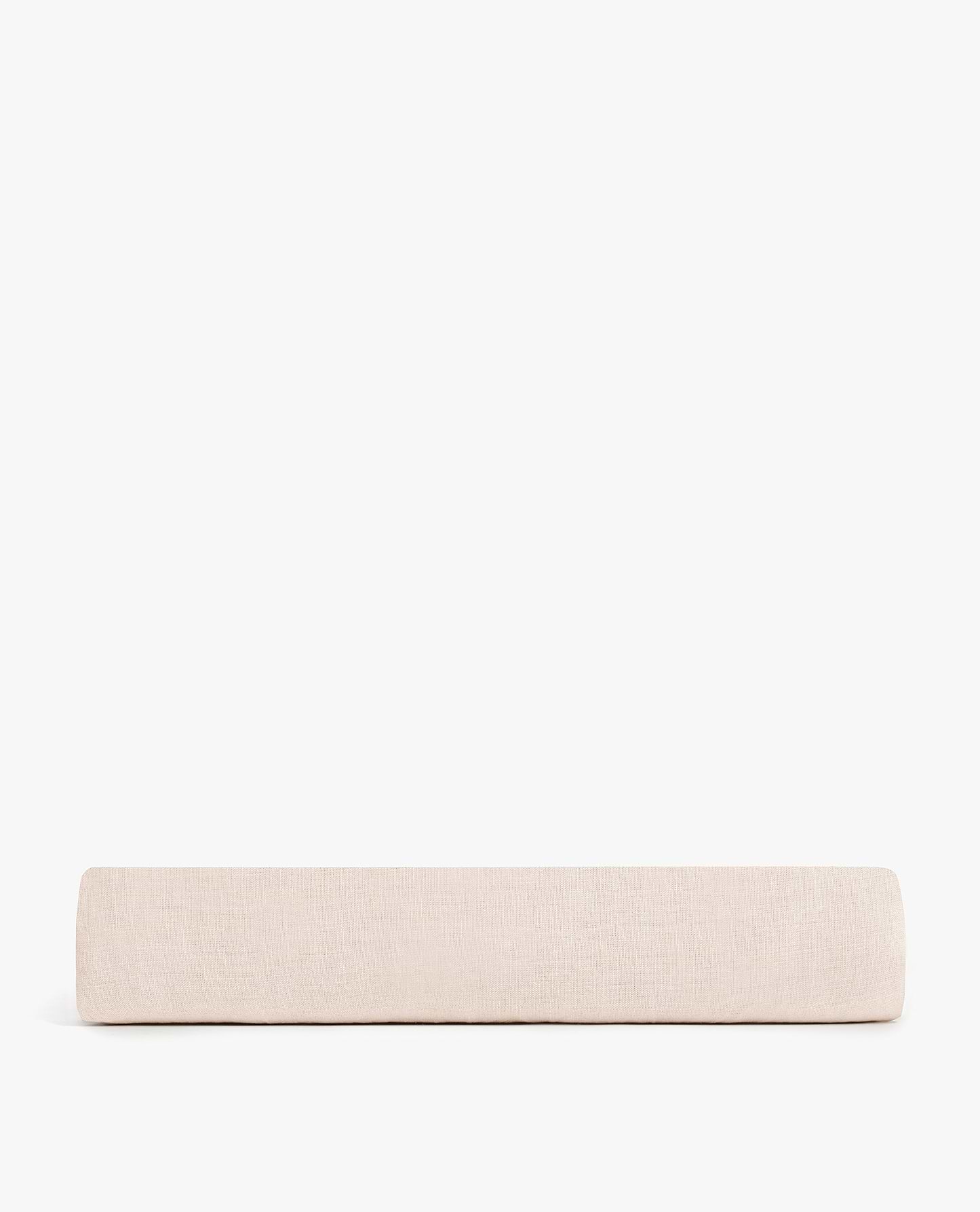 Image 2 of 6 showing Rise & Fall's Relaxed & Refined linen flat sheet in pale peach.