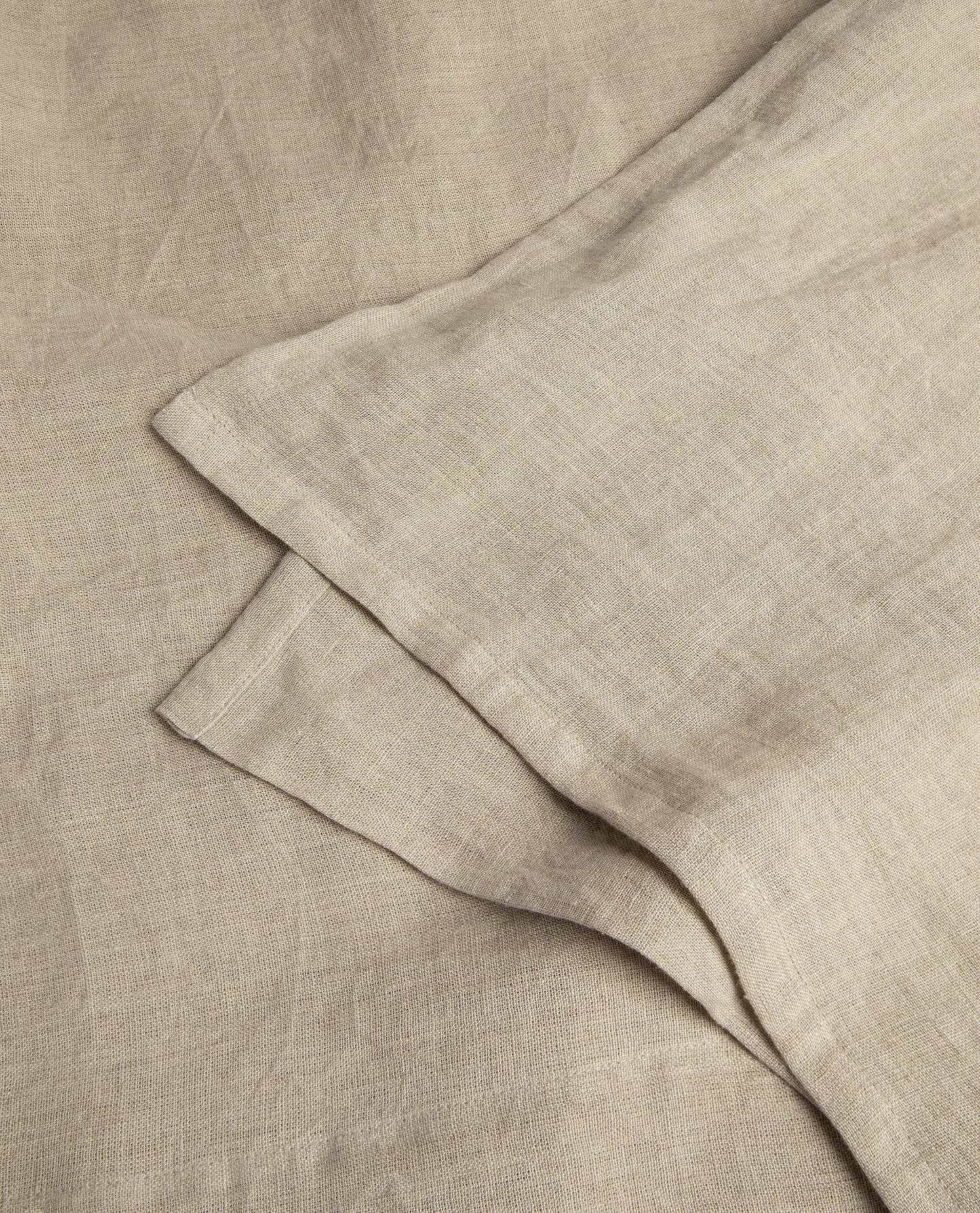 Image 3 of 3 showing Rise & Fall's Relaxed & Refined linen flat bed sheet in natural.