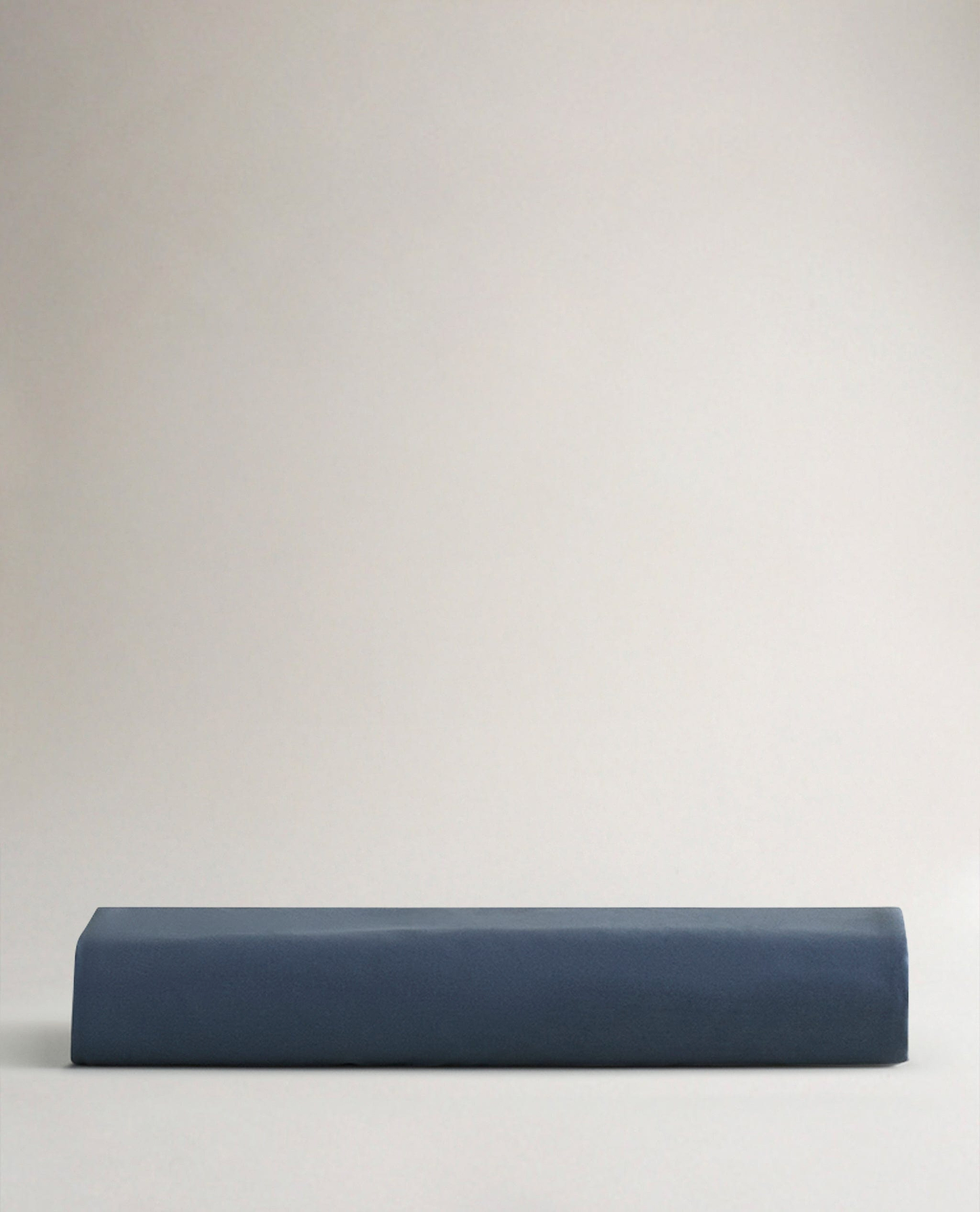 Image 4 of 4 showing Rise & Fall's Soft & Smooth organic sateen cotton flat sheet in mood indigo.