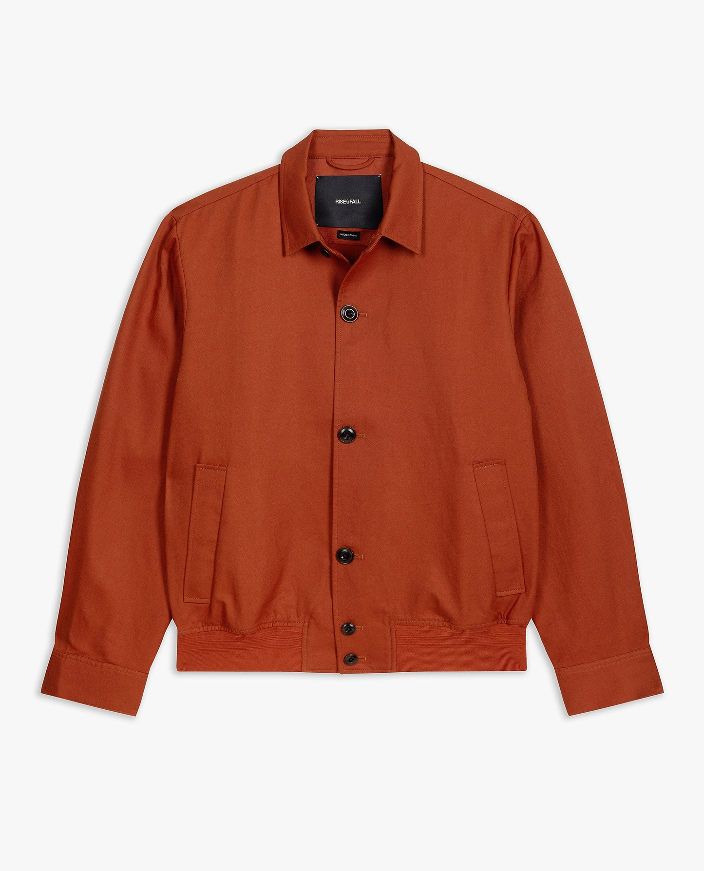 Men's French Linen Bomber Jacket - Rust