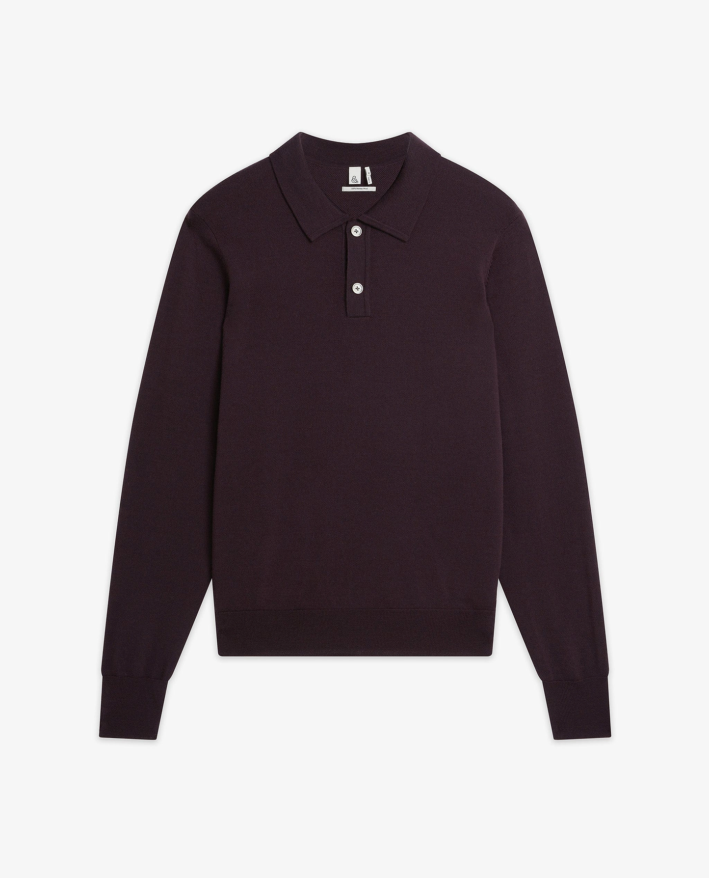 Men's Merino Knitted Polo Jumper - Umber