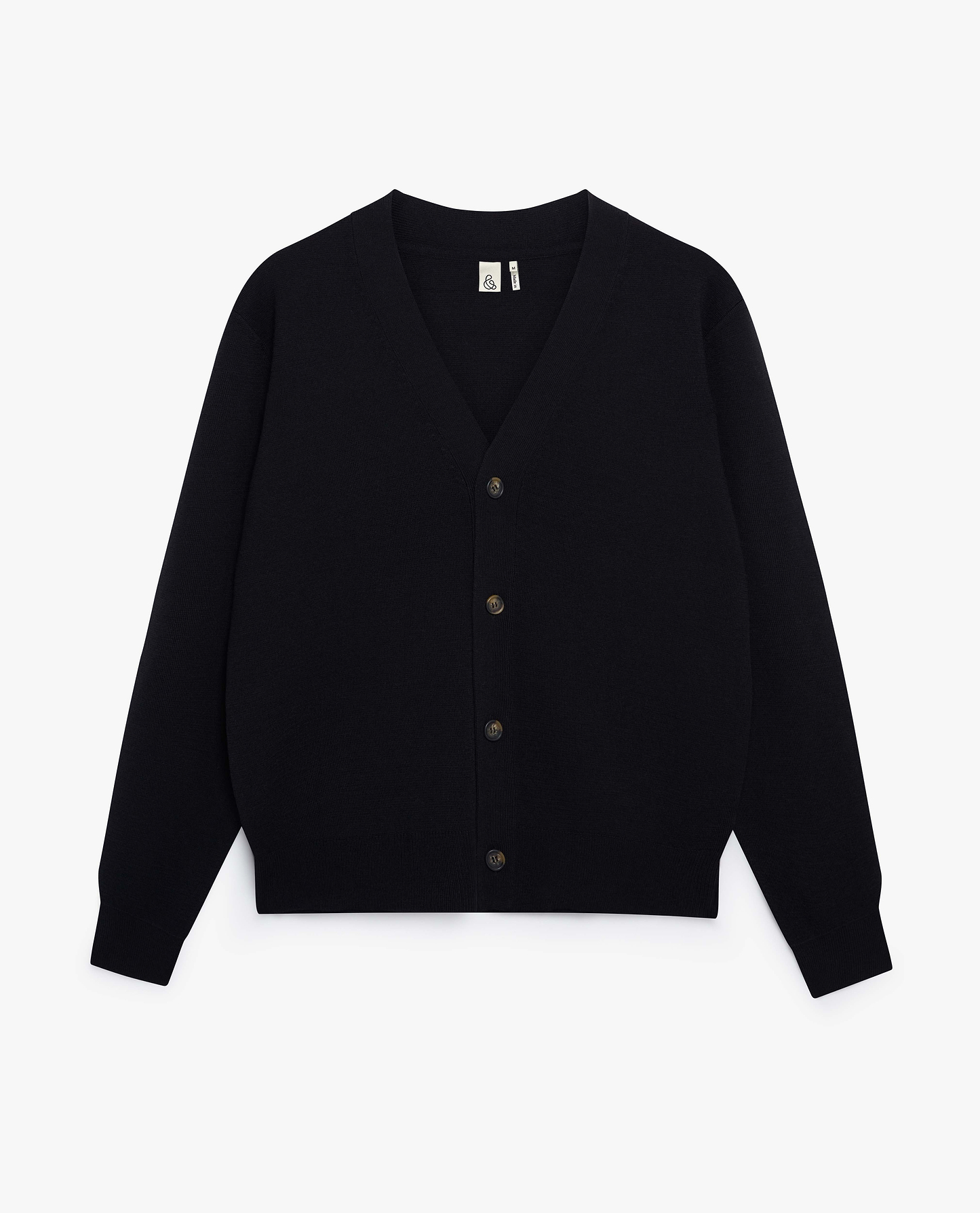 Men's Merino V Neck Cardigan - Black