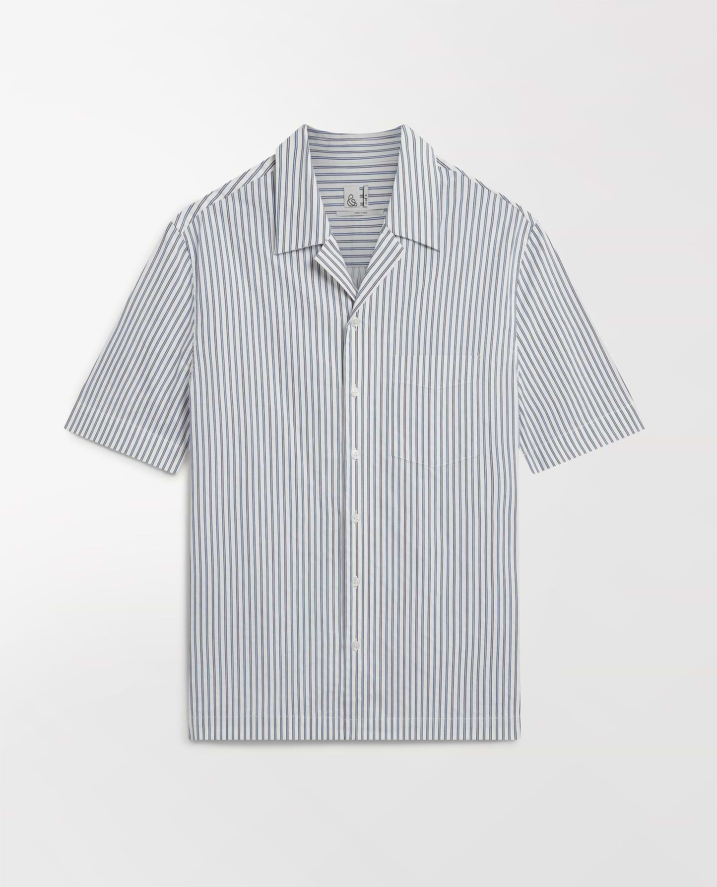 Men's Organic Cotton Camp Collar Stripe Shirt - Stripe