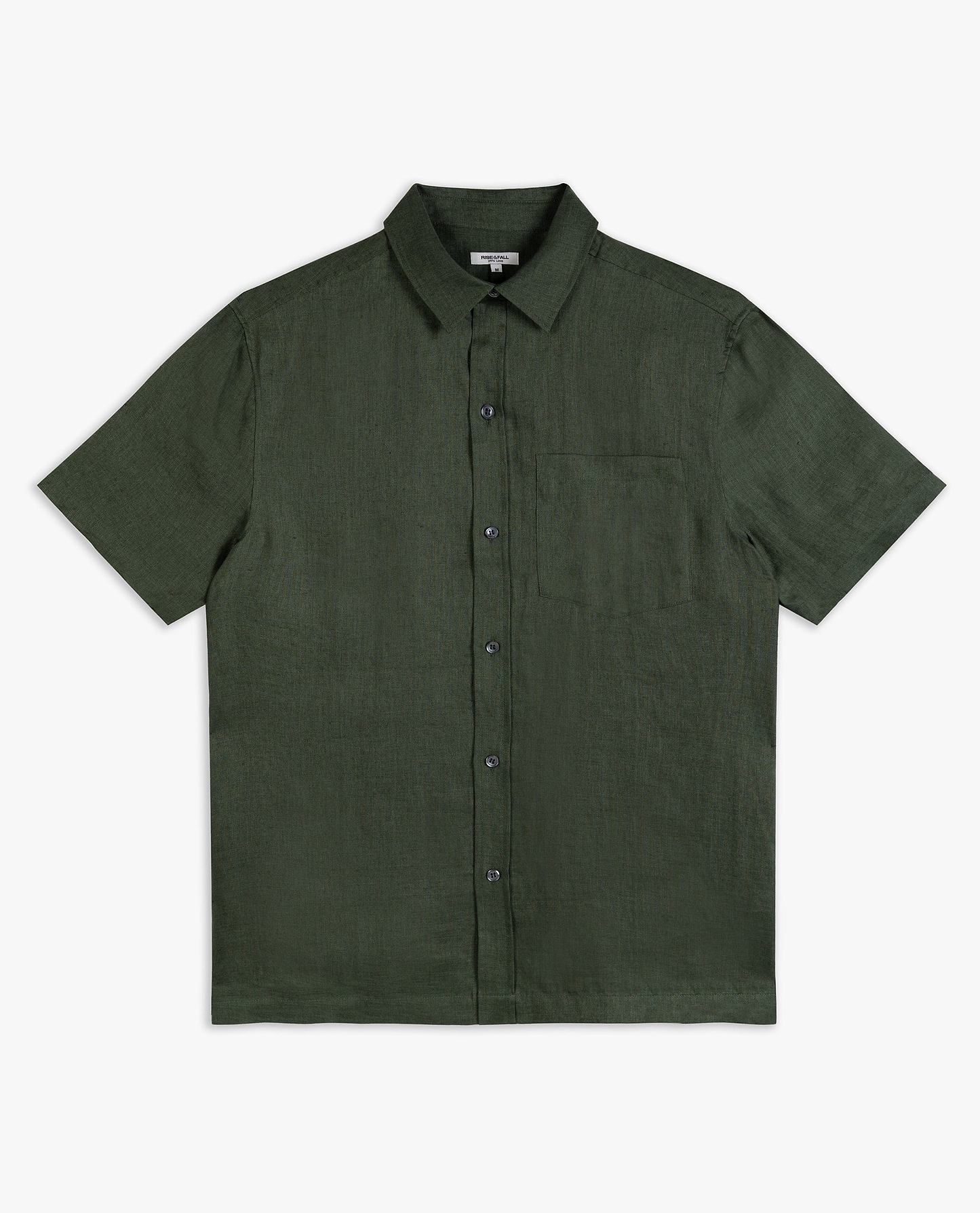 Men's Short Sleeved Organic Linen Shirt - Khaki