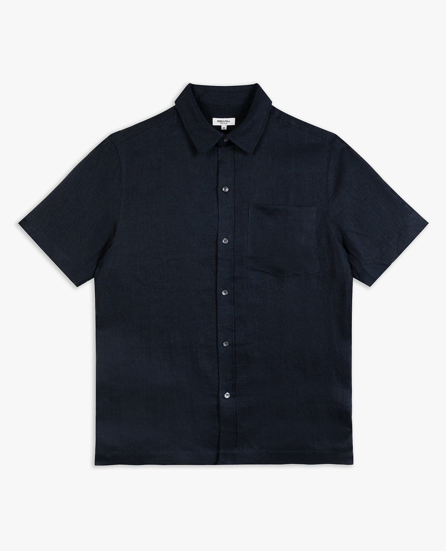 Men's Short Sleeved Organic Linen Shirt - Mood Indigo
