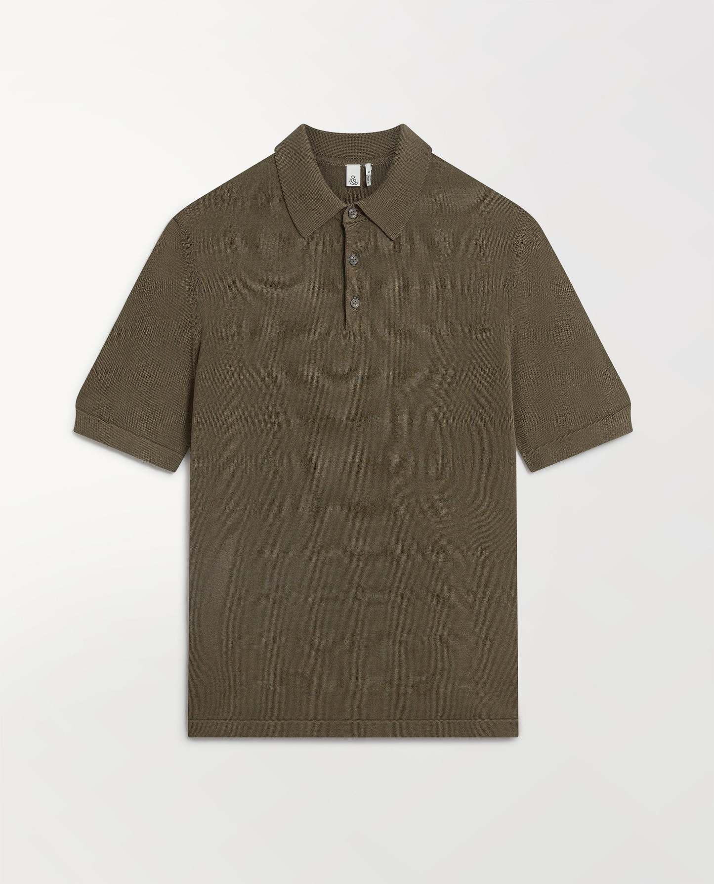 Men's Silk-Cotton Fine Knit Polo - Herb