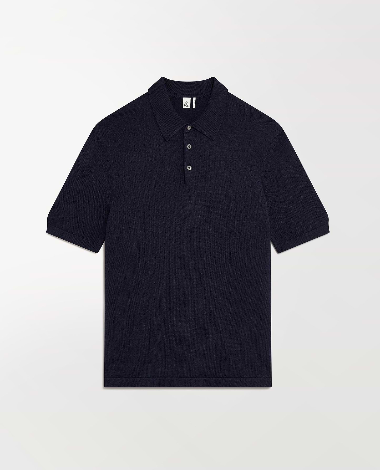 Men's Silk-Cotton Fine Knit Polo - Indigo