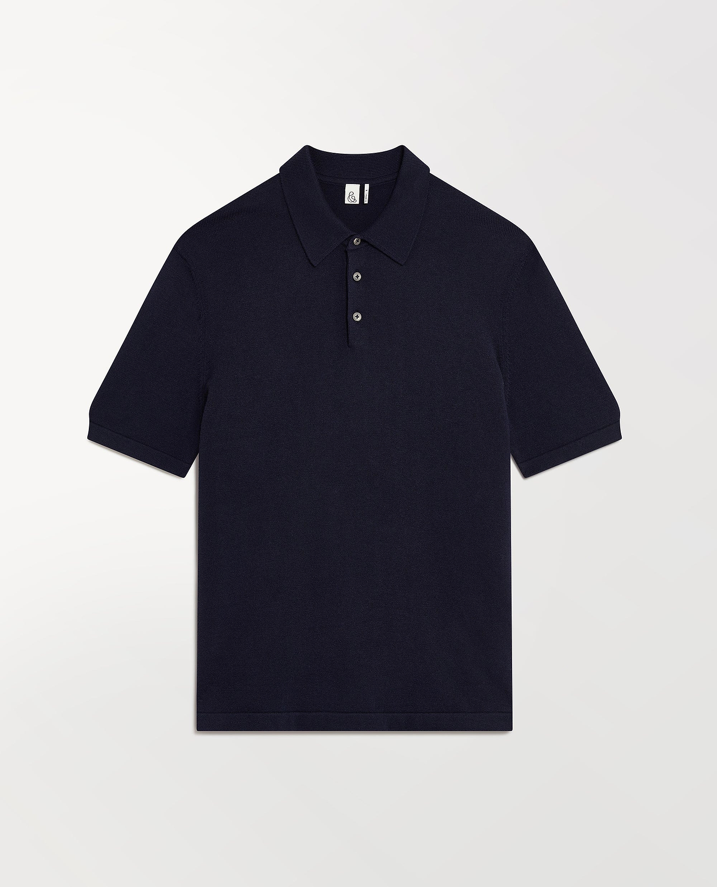 Men's Silk-Cotton Fine Knit Polo - Indigo
