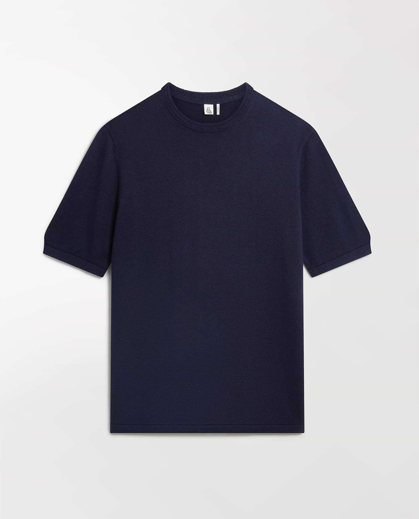 Men's Silk-Cotton Fine Knit T-shirt - Indigo