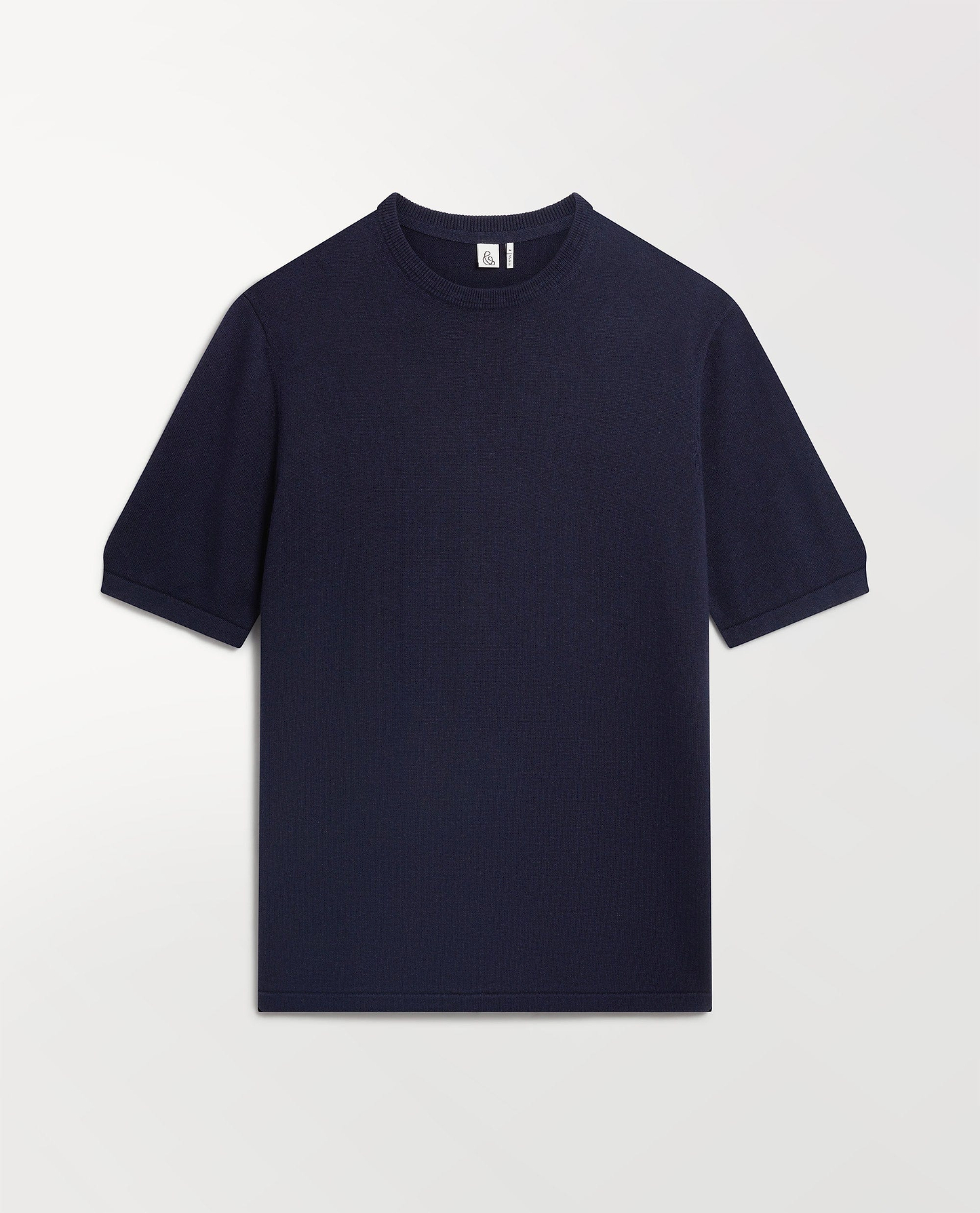 Men's Silk-Cotton Fine Knit T-shirt - Indigo