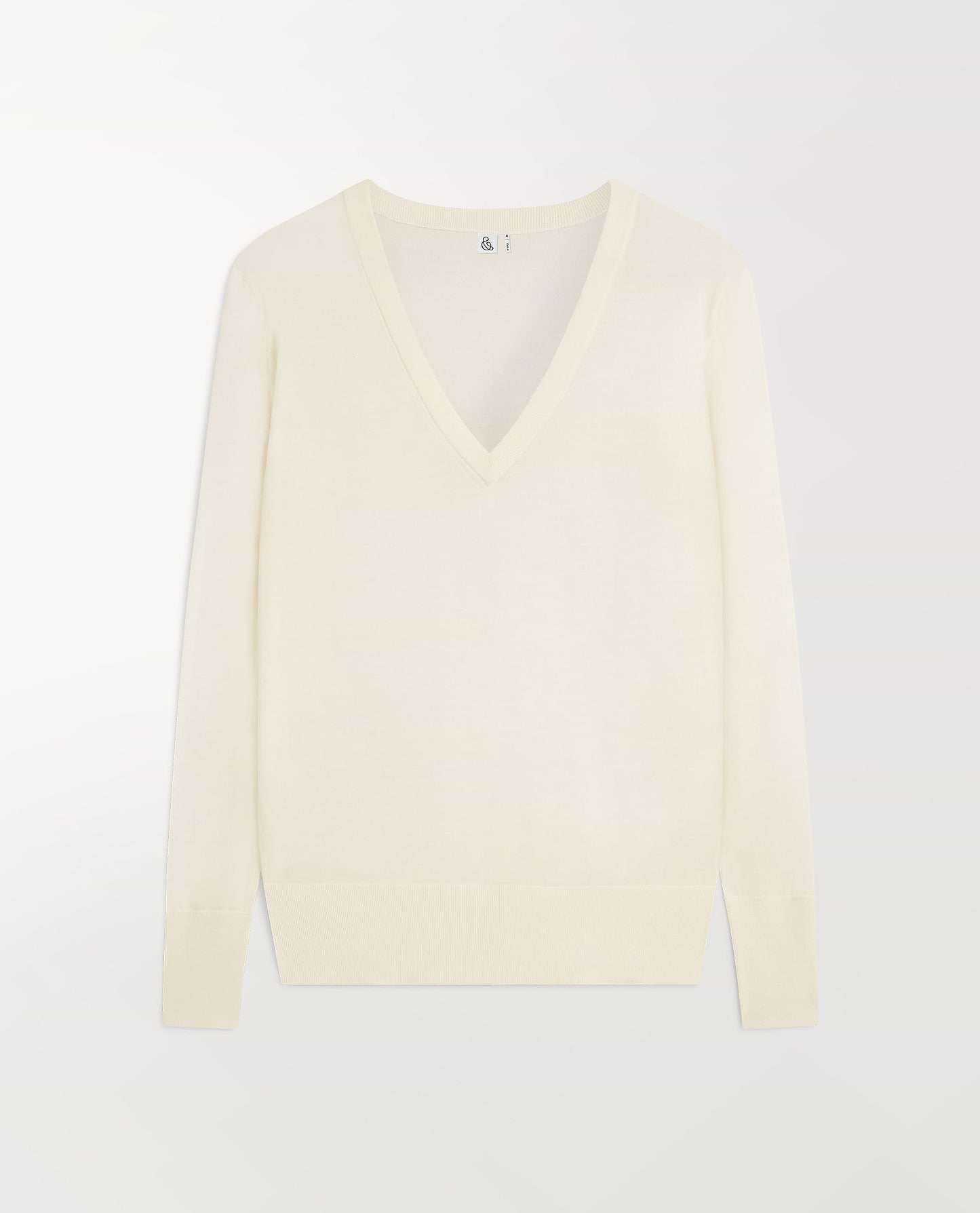 Rise & Fall's Women's Buttermilk Superfine Merino Wool V-Neck Jumper