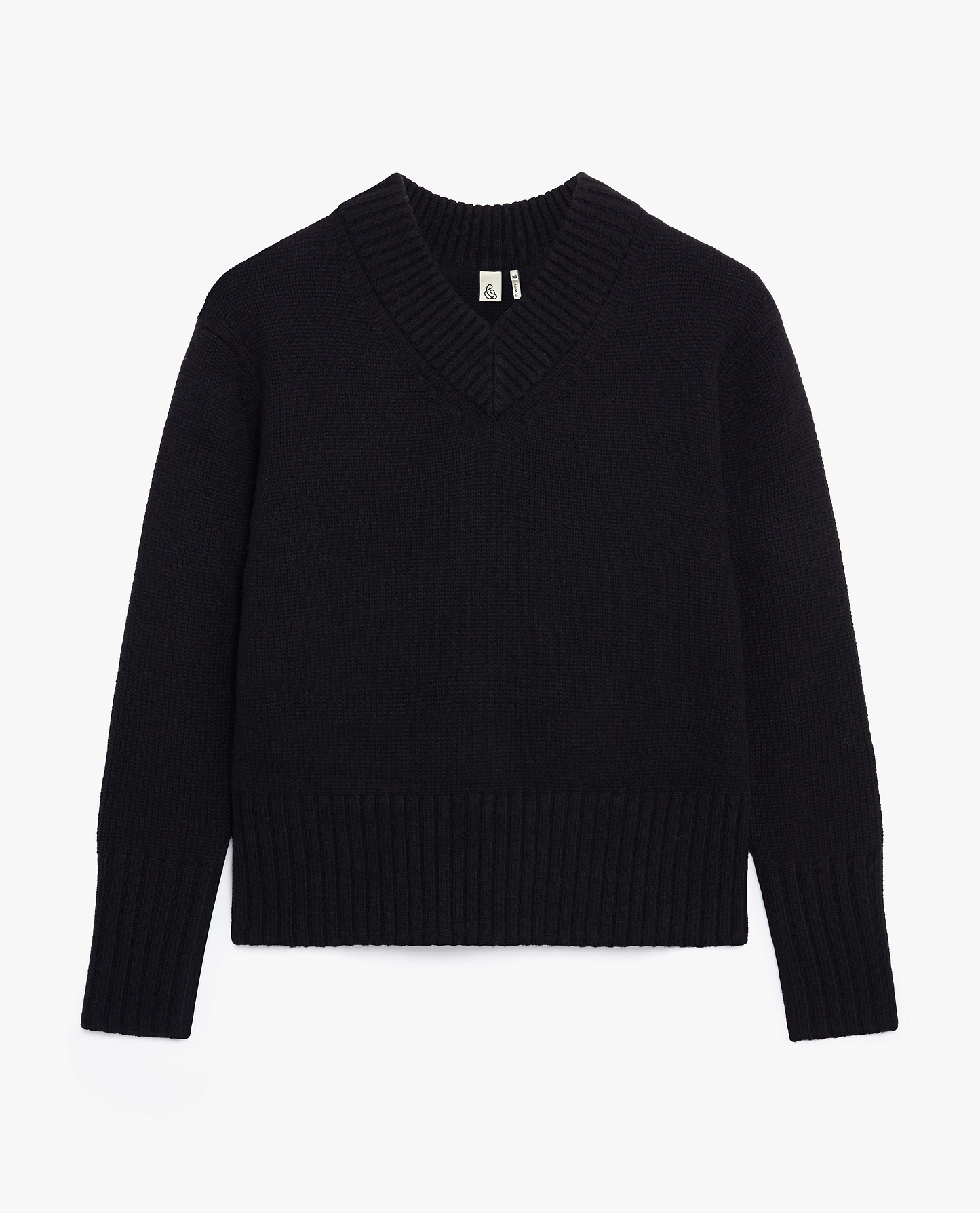 Women's Cashmere Merino V Neck Jumper - Black