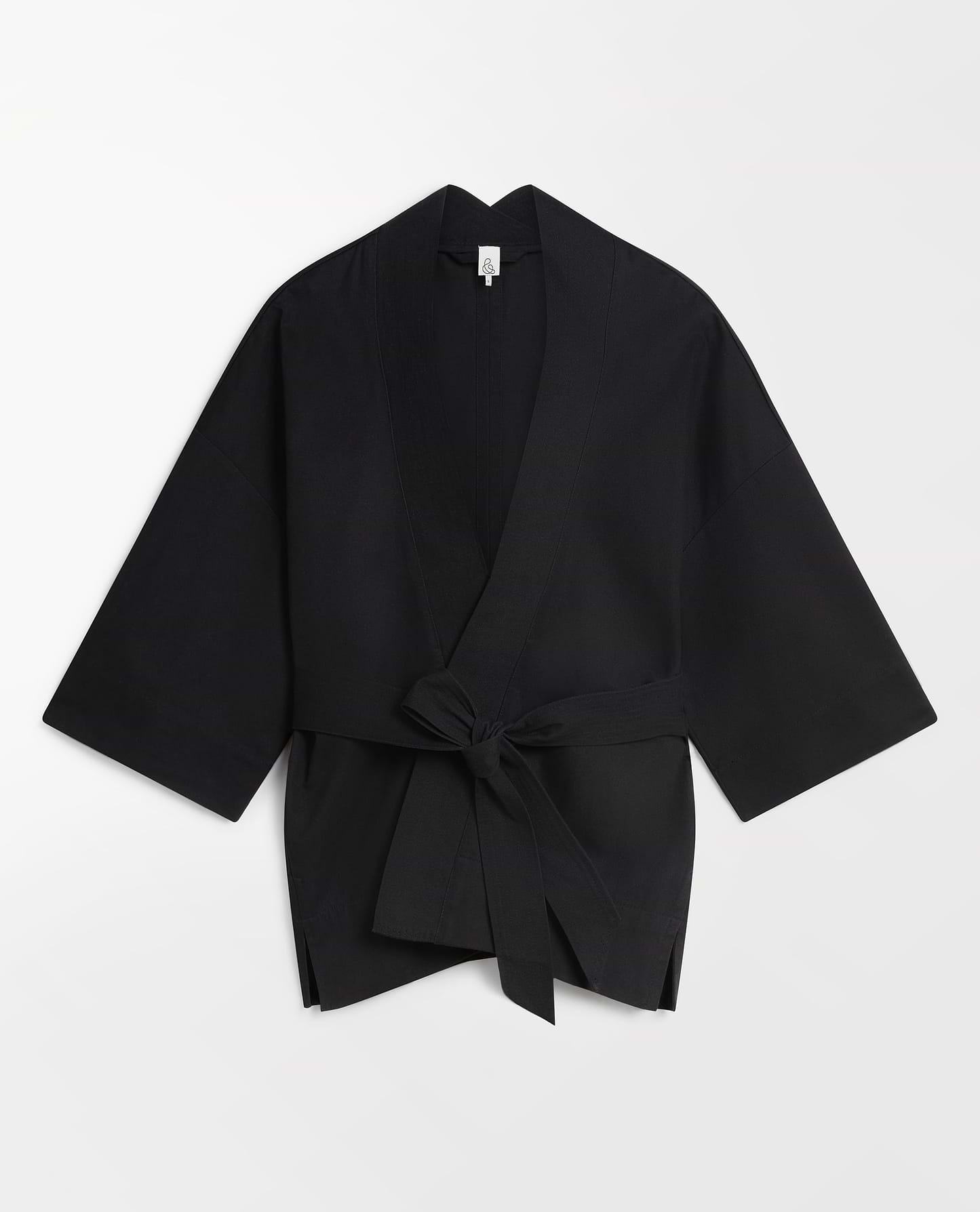 Women's Organic Denim Belted Jacket - Black