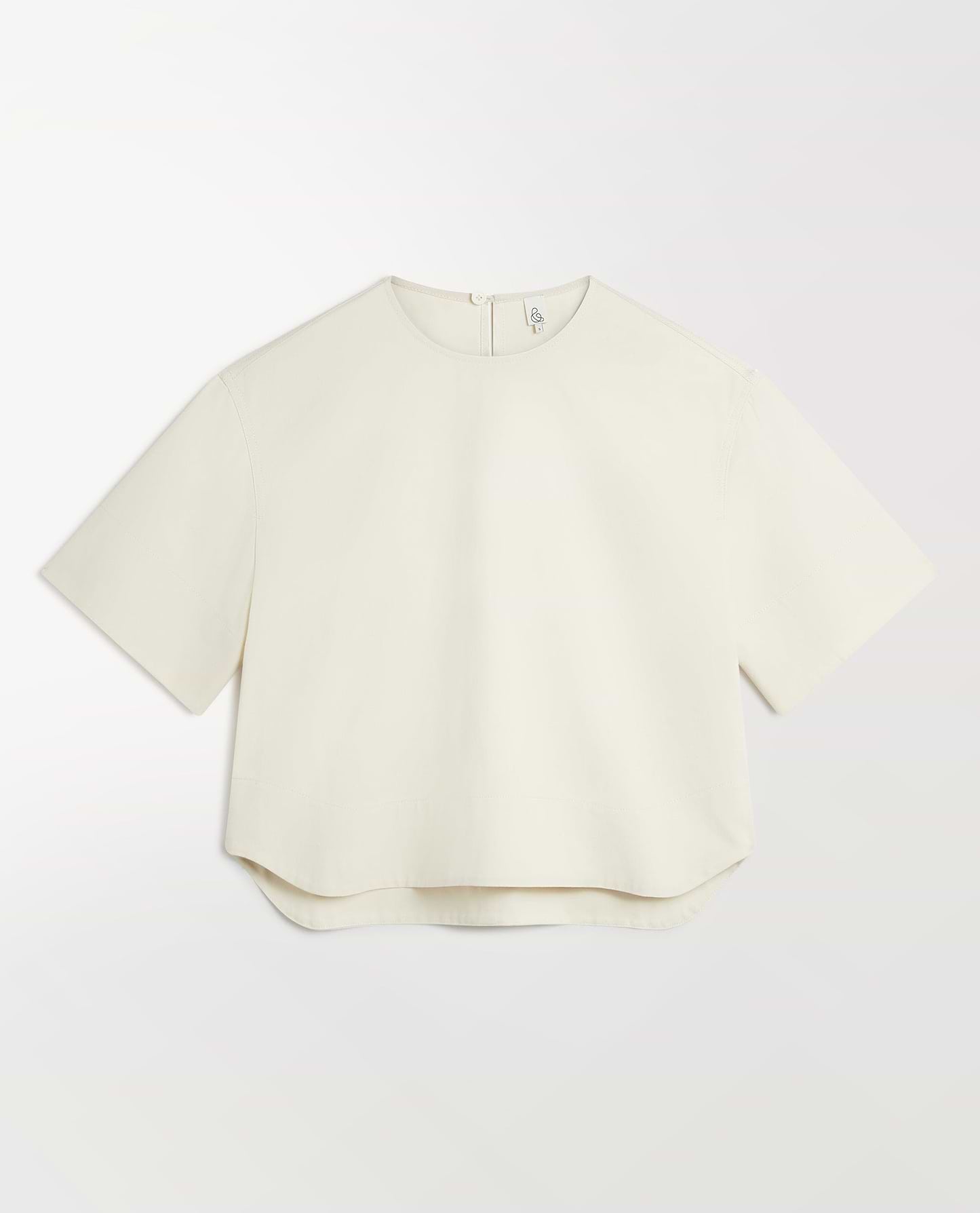 Women's Organic Denim Boxy T-shirt - Parchment