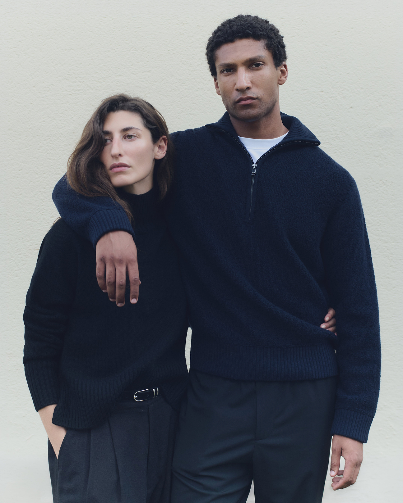 A couple posing. 