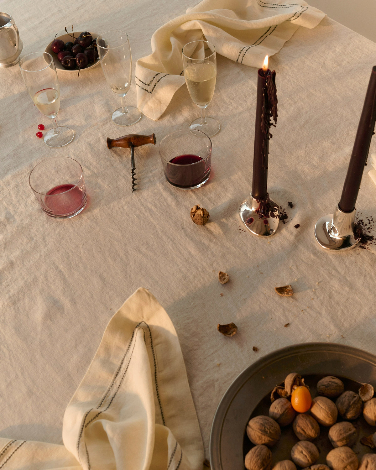A table after dinner.