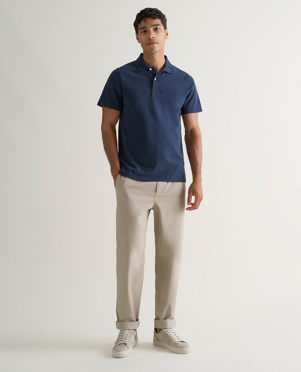 Pique Polo Shirt - Navy