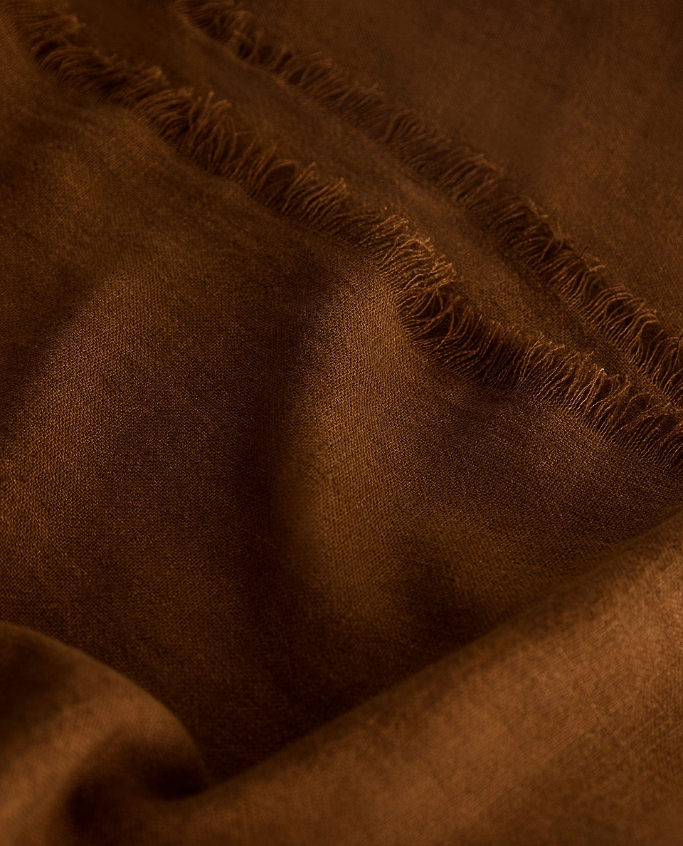 European Flax Linen Large Throw - Chestnut