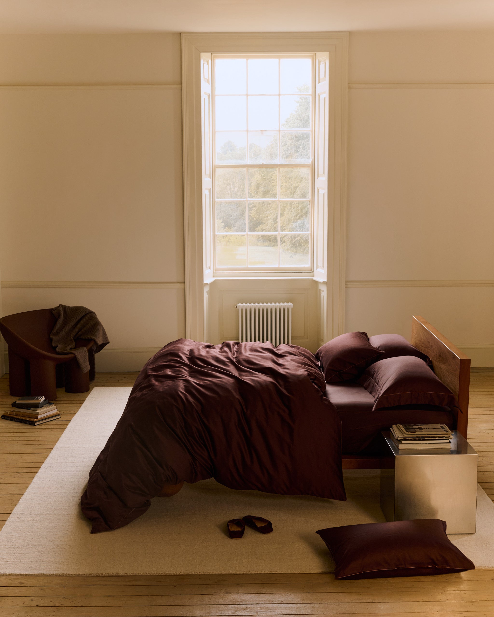 Soft & Smooth Cotton Sateen Flat Sheet - Umber Deep Clay Piping