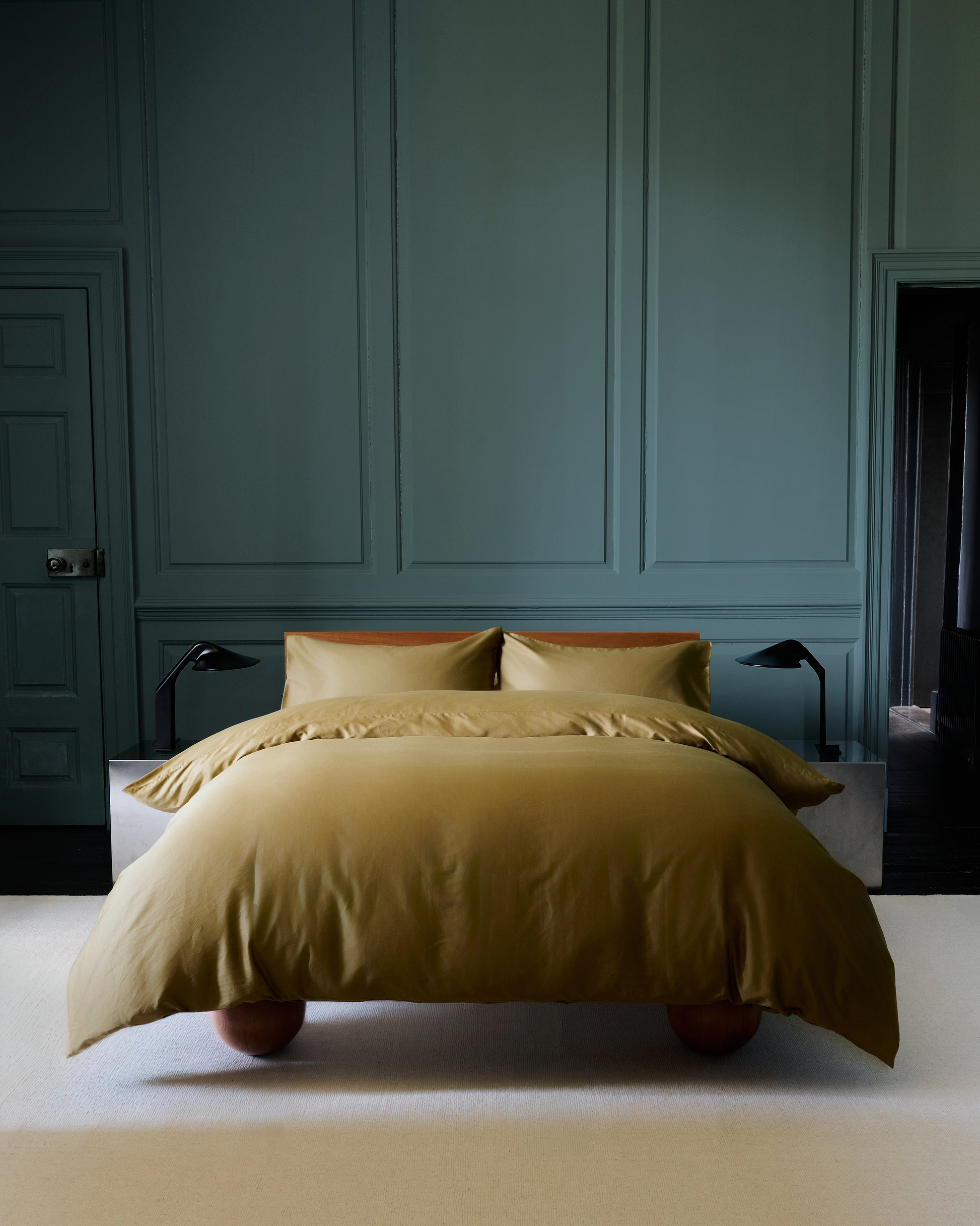 Soft & Smooth Cotton Sateen Duvet Set - Golden Olive