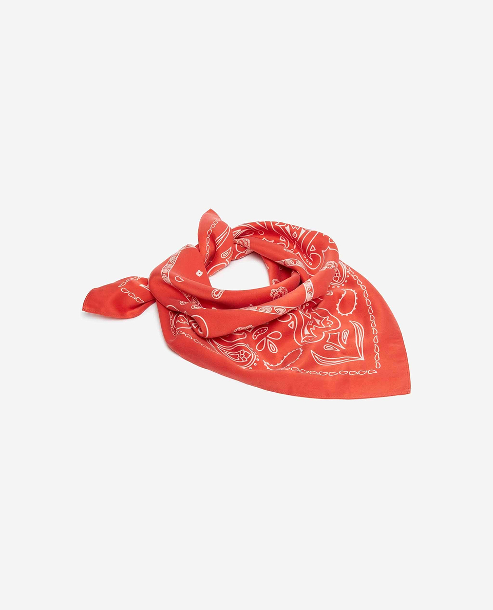 Silk Bandana - Citrus Red