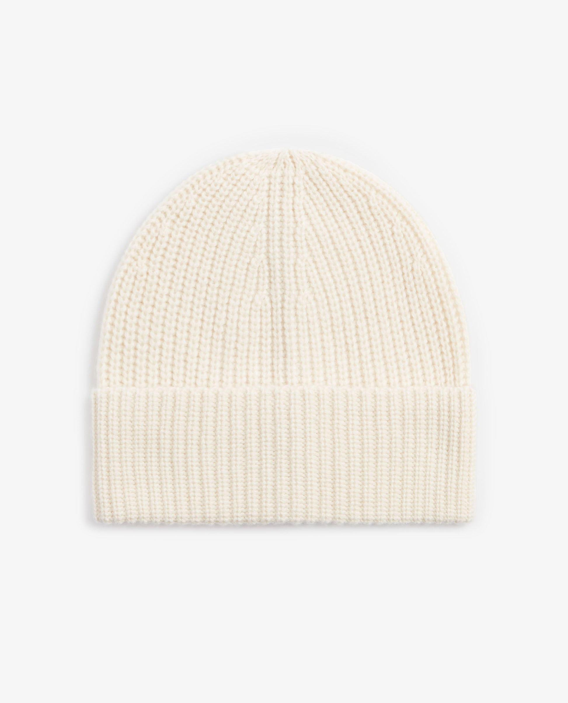 Men's Cashmere Merino Ribbed Knit Beanie - Buttermilk