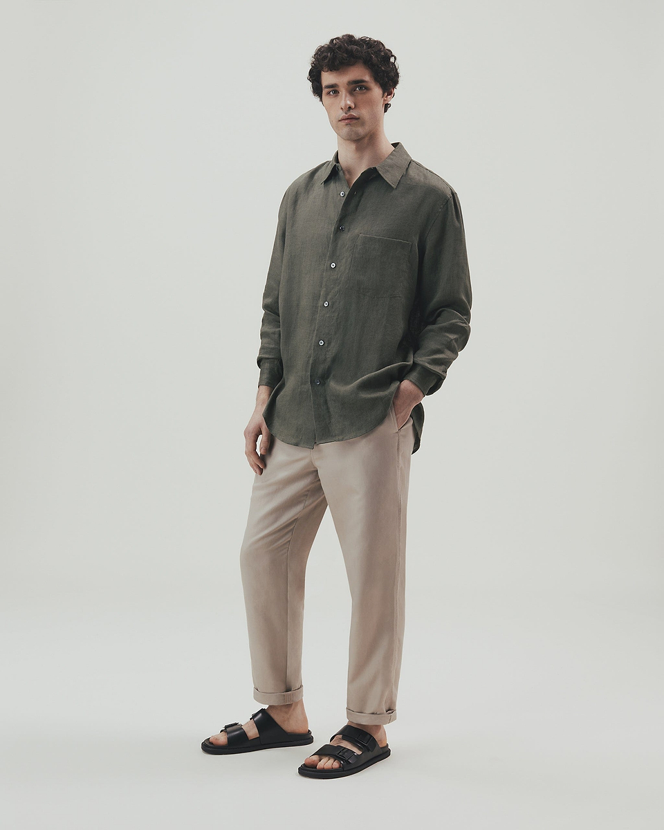 Men's All Rounder French Linen Trouser - Stone