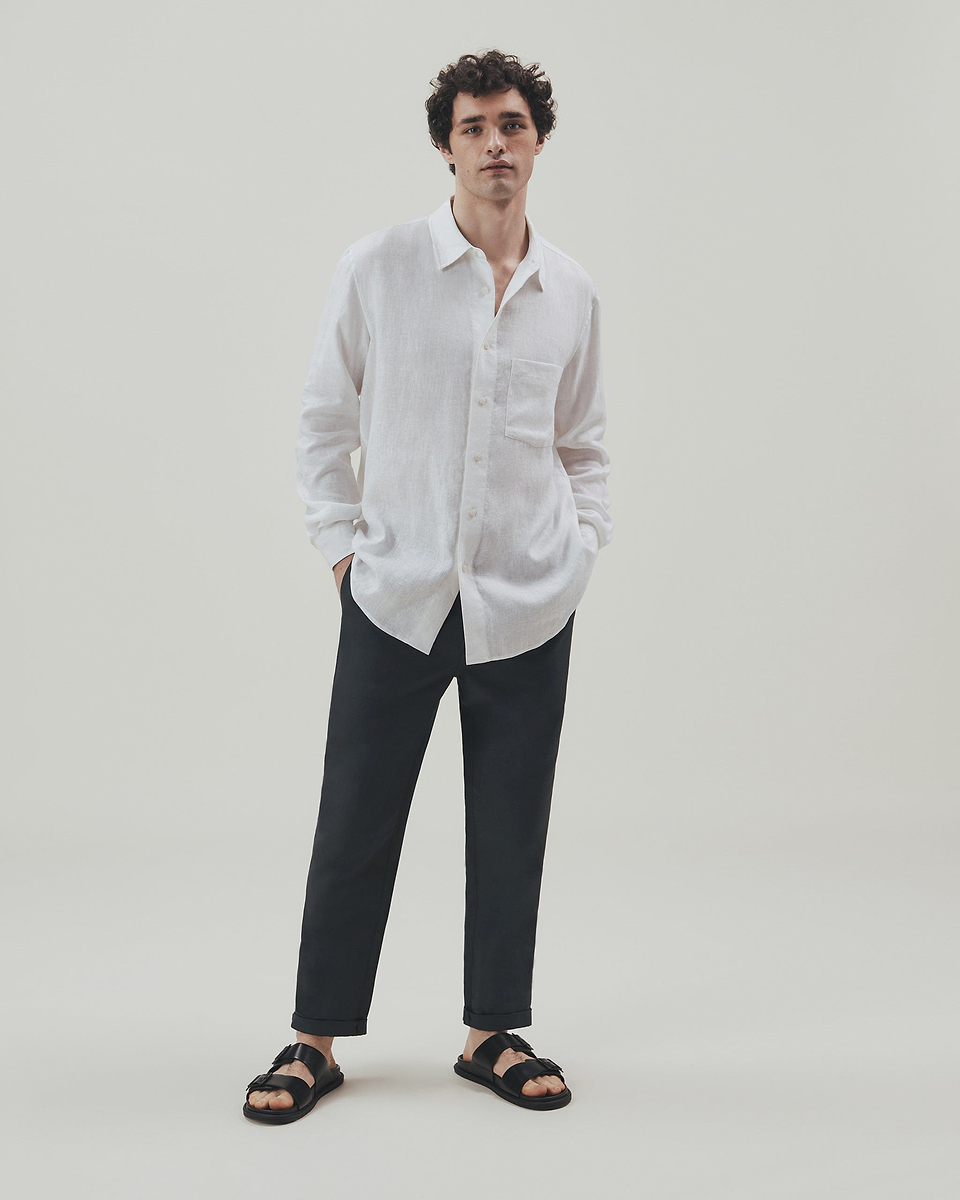 Men's All Rounder French Linen Trouser - Mood Indigo
