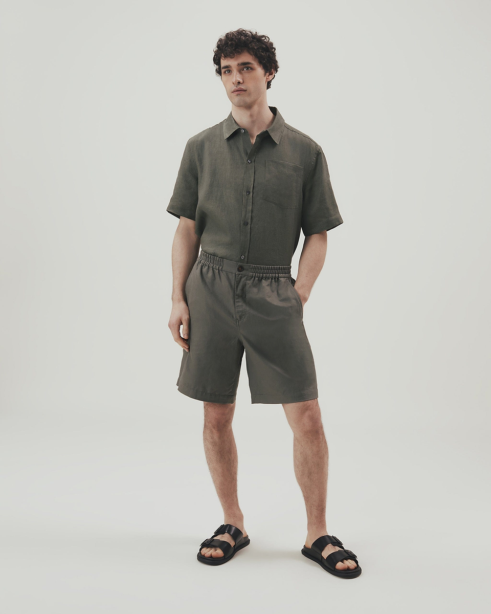 Men's French Linen Shorts - Khaki