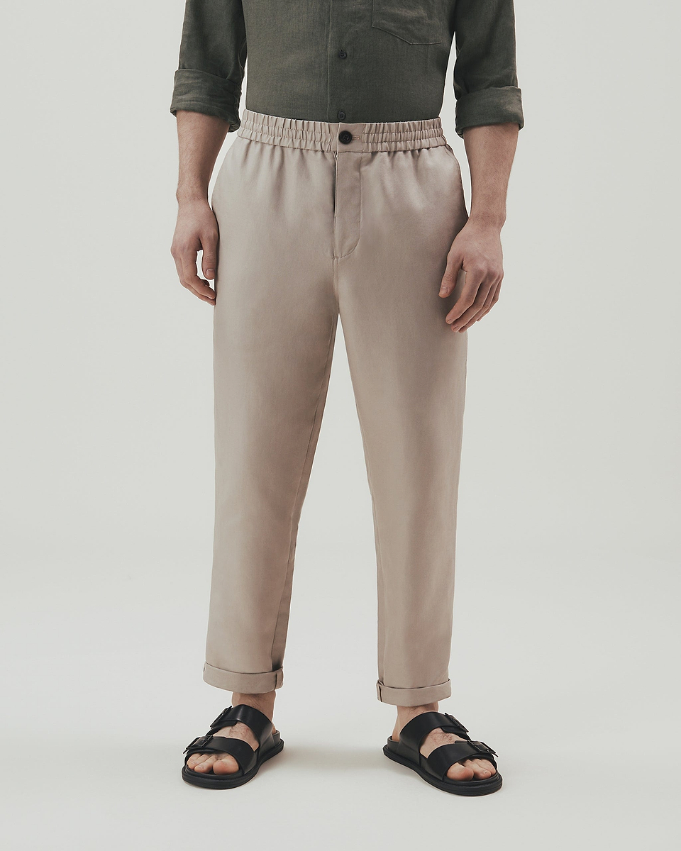 Men's All Rounder French Linen Trouser - Stone