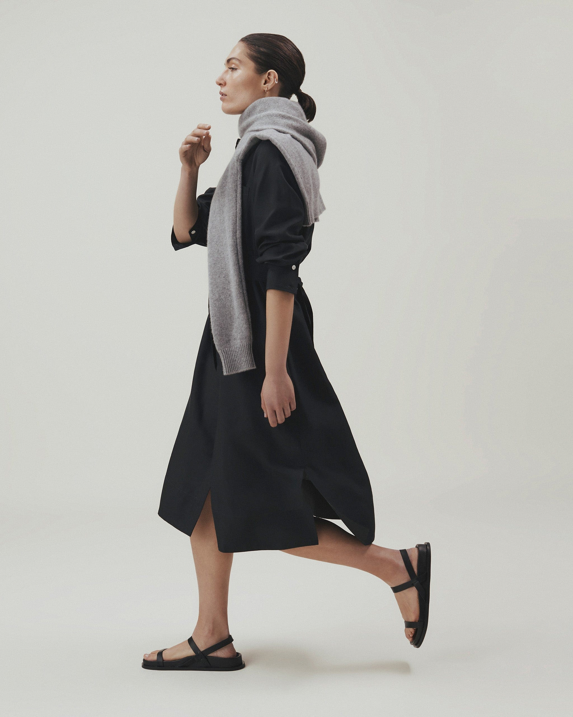 Women's Future-Linen Shirt Dress - Black