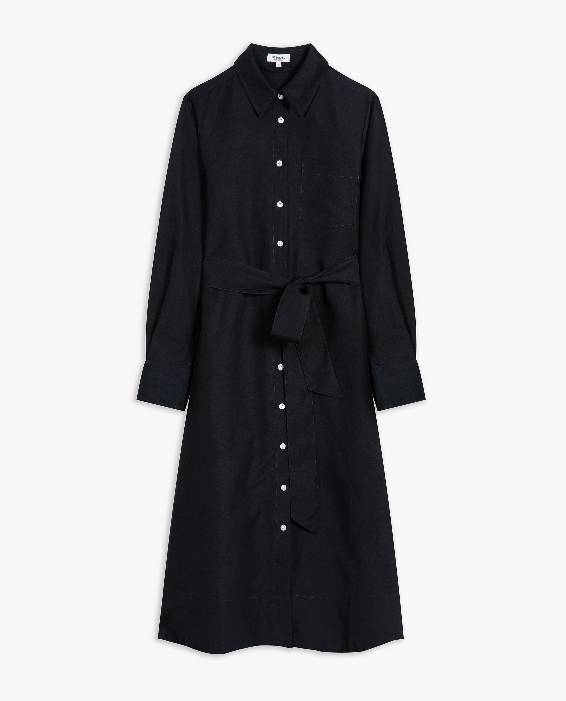 Women's Future-Linen Shirt Dress - Black