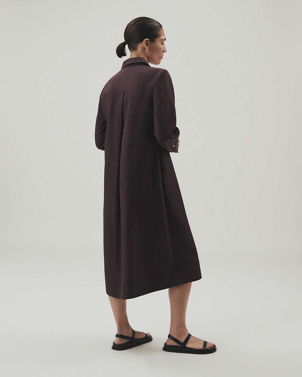 Women's Future-Linen Shirt Dress - Umber