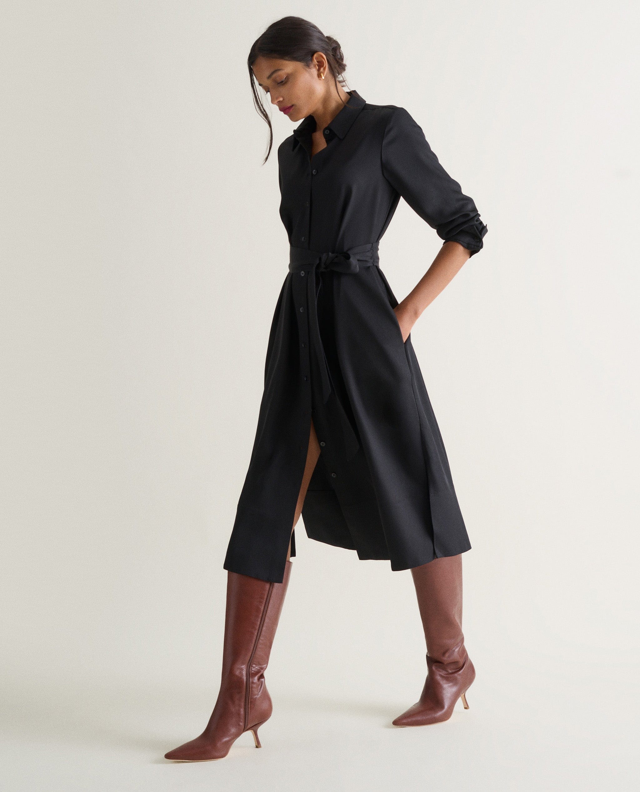 Women's NAIA™ Shirt Dress - Black
