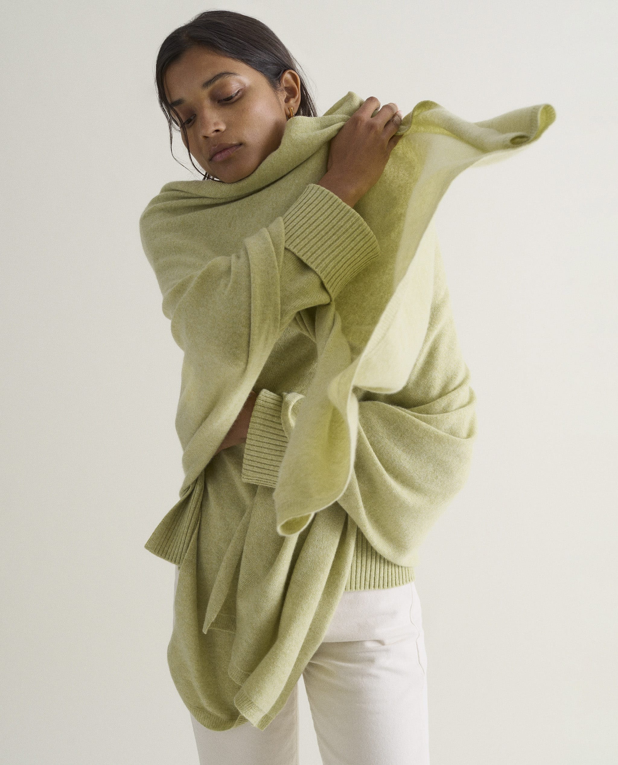 Oversized Finest Cashmere Wrap - Lichen