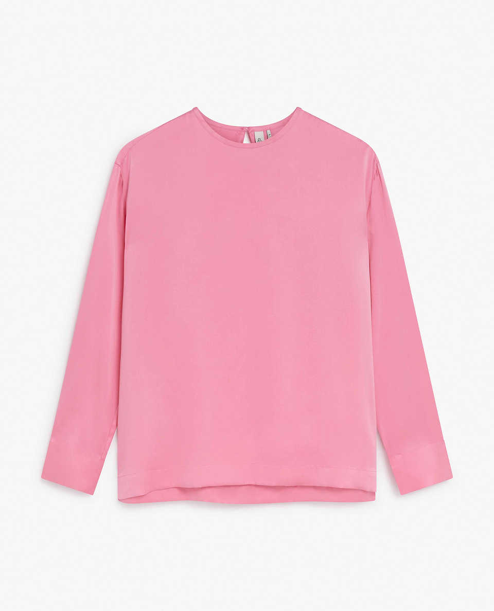 Women's Drop Shoulder Easy-Silk Top - Pink