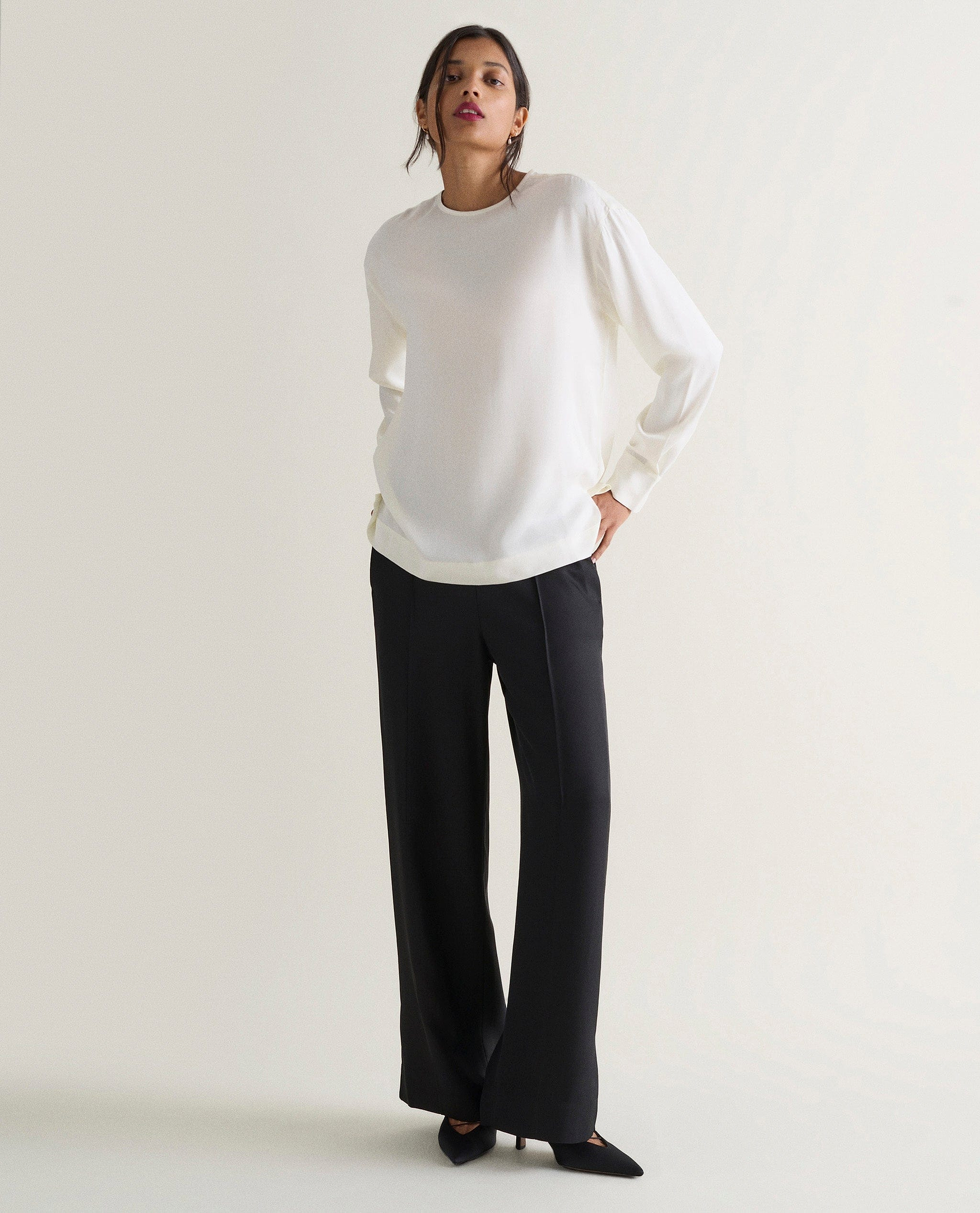 Women's Drop Shoulder Easy-Silk Top - Buttermilk