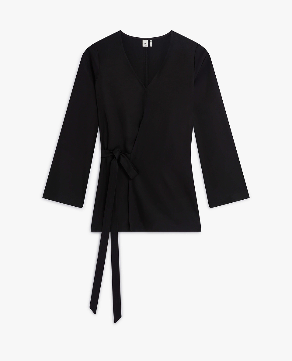 Women's NAIA™ Draped Wrap Top - Black