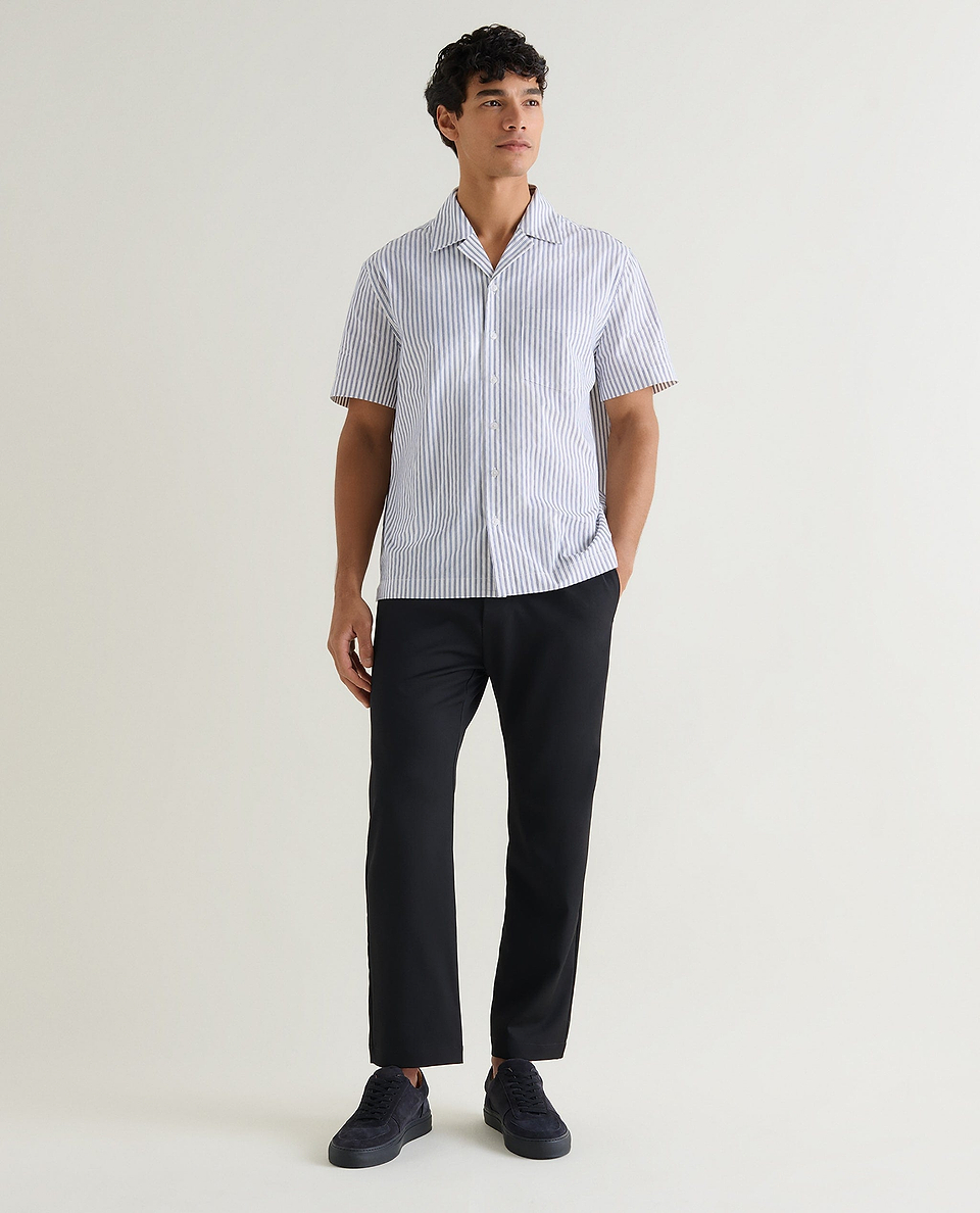 Men's Organic Cotton Camp Collar Stripe Shirt - Stripe