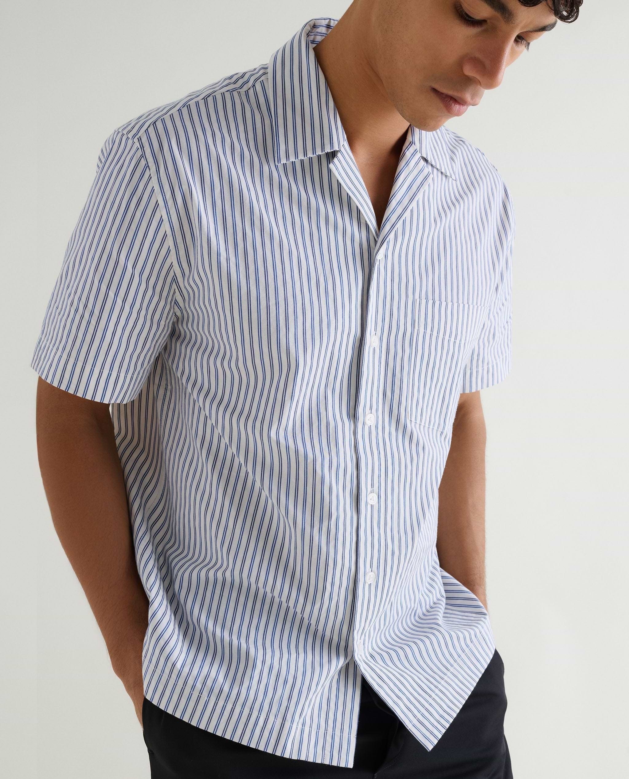 Men's Organic Cotton Camp Collar Stripe Shirt - Stripe