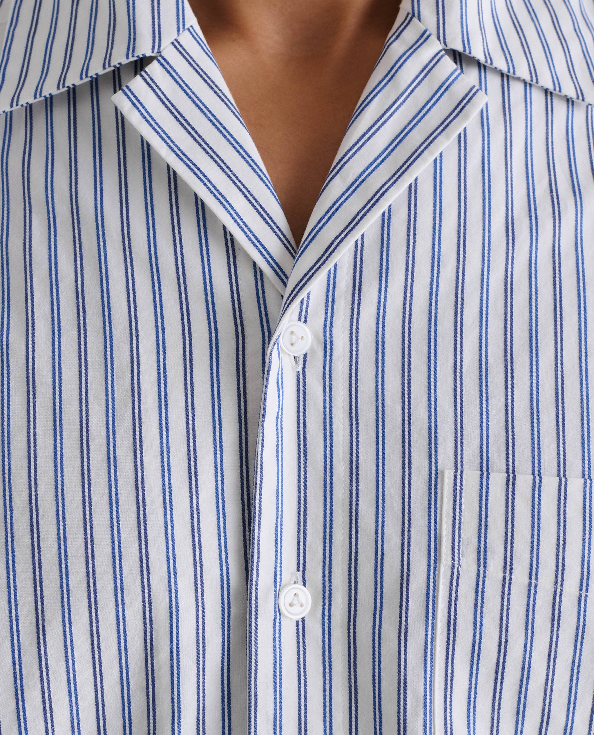 Men's Organic Cotton Camp Collar Stripe Shirt - Stripe