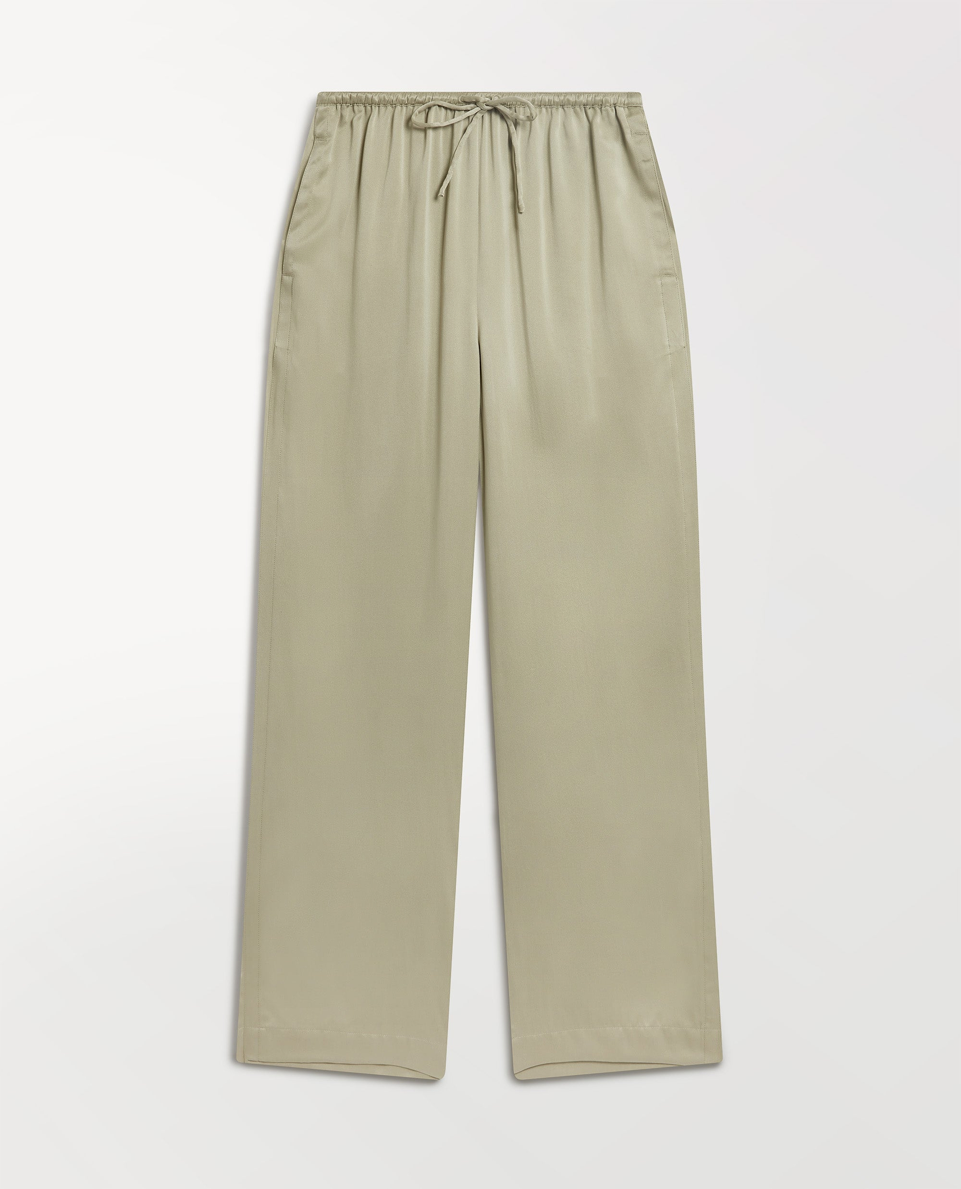 Women's Easy-Sandwashed Silk Wide Leg Trouser - Dried Sage