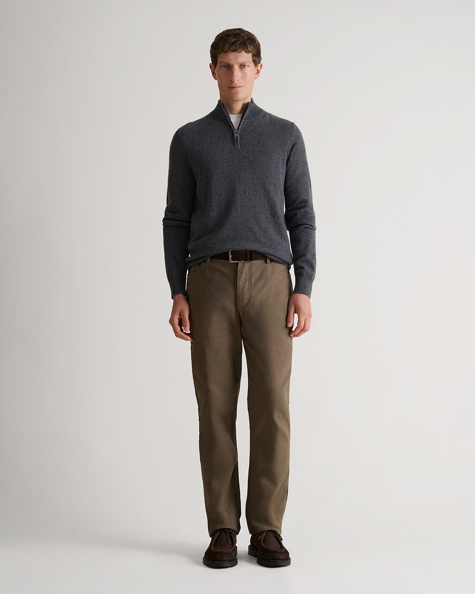 Men's Finest Cashmere 1/4 Zip Jumper - Graphite