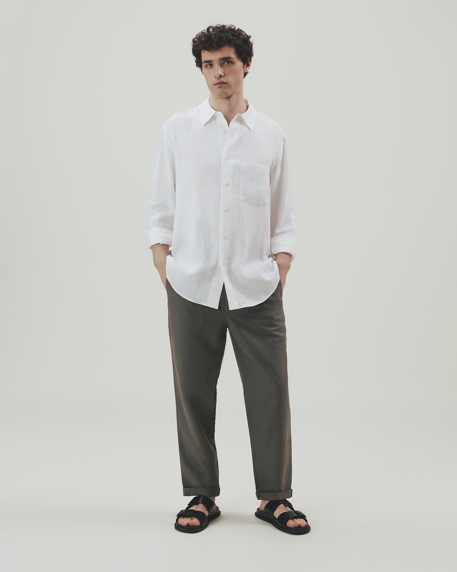 Men's All Rounder French Linen Trouser - Khaki