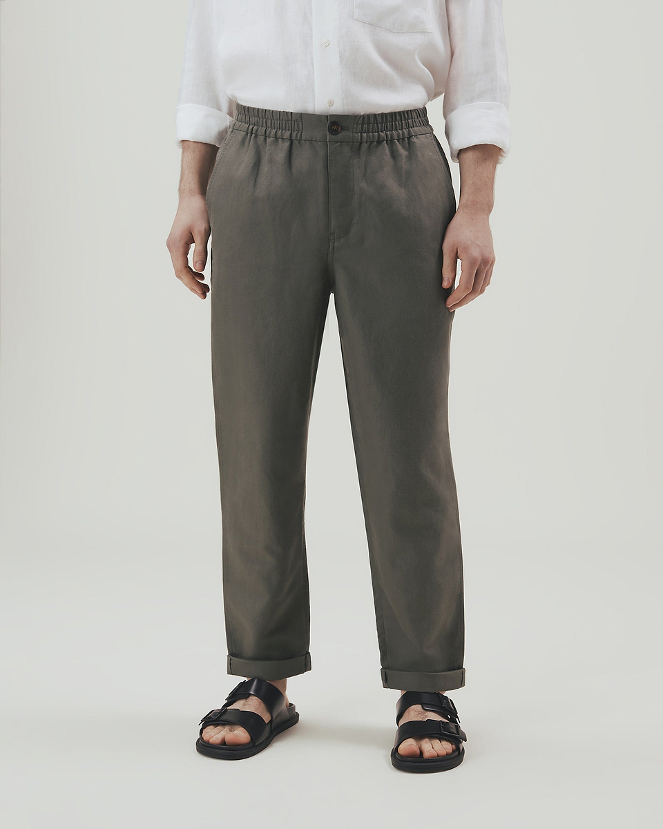 Men's All Rounder French Linen Trouser - Khaki