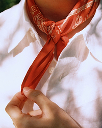 Silk Bandana - Citrus Red